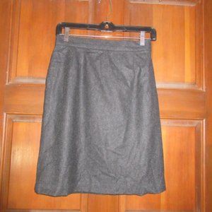 Lined Charcoal Wool Mini Pencil Skirt 6P